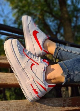 Жіночі кросівки nike air force 1 shadow white red3 фото