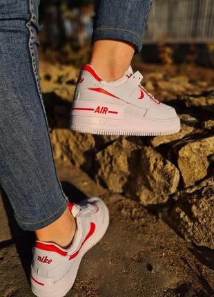 Жіночі кросівки nike air force 1 shadow white red5 фото