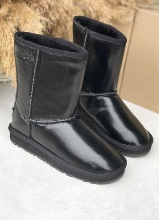 Нові базові теплі зимові шкіряні уггі черевики чоботи на низькому ходу натуральна шкіра