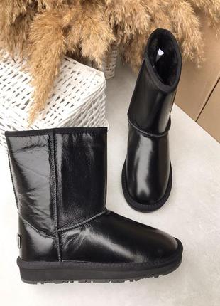 Нові базові теплі зимові шкіряні уггі черевики чоботи на низькому ходу натуральна шкіра5 фото