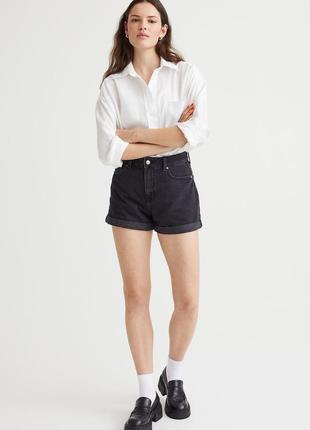 Шорти, шортики, джинсові, чорні, h&m 8