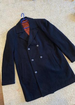 Двубортное классическое пальто с добавлением шерсти1 фото