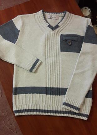 Кофта светр вязанная тёплая свитер полувер джемпер для мальчика худі джемпер
