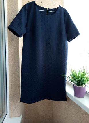 Сукня прямого силуету з фактурної трикотажної тканини типу світшот