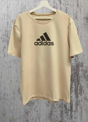 Бежевая футболка с коротким рукавом adidas