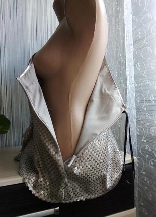 Блуза топ на одне плечико в паєтках з воланами9 фото