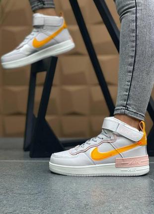 Жіночі кросівки nike air force shadow grey yellow10 фото