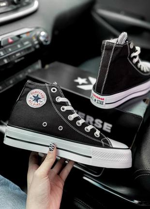 Кеды высокие на платформе converse chuck taylor all star platform high black7 фото