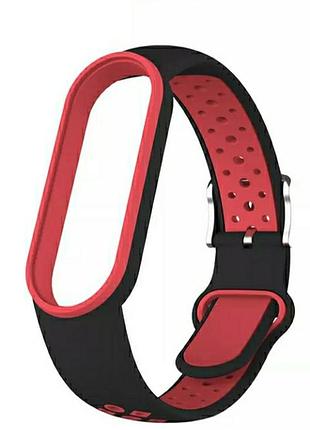 Ремешок для mi band 3/4/5/6/7 ремішок mi band ремінець для годинника ми бенд браслет мі банд перфорація з металевою застібкою  мі бенд ми банд