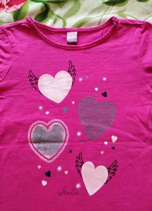 Рожева тоненька кофточка,лонгслів в сердечка для дівчинки 4-5 років2 фото