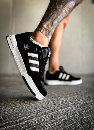 Кросівки чоловічі adidas forum low black white/кроссовки мужские адидас форум лов