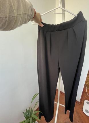 Длинные чёрные брюки, чёрные штаны, кюлоты, макси брюки7 фото