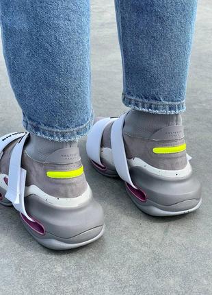 Черевики жіночі balmain b-bold sneakers grey/ботинки женские балмайн б болд8 фото