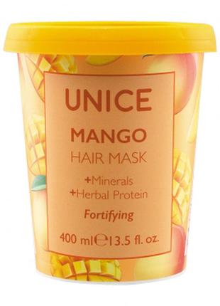 Маска для волосся unice з екстрактом манго, 400 мл (3416010)1 фото