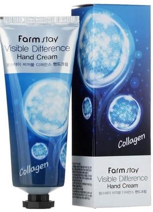 Крем для рук з колагеном farmstay visible difference collagen hand cream