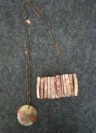 British vintage🇬🇧. винтажные колье и браслет из раковины. англия.