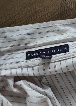 Рубашка сорочка tommy hilfiger смужка рожева,біла,котон, бавовна,s,m,36-384 фото