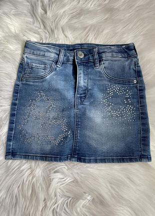 Джинсова спідничка юбка h&m denim 6-7р