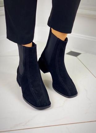 Замшеві черевики на низьких підборах ботильйони натуральна замша замшевые ботинки на каблуке ботильоны натуральная замша