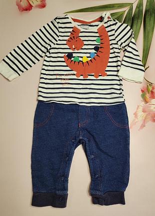 Гарний ромпер з динозавром для хлопчика bluezoo 6/9 міс