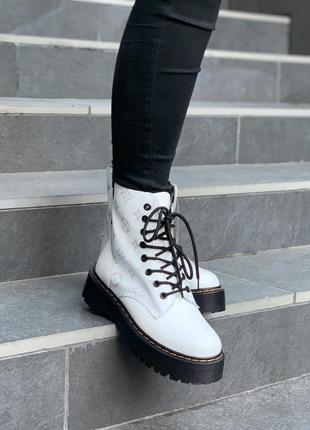 🔥ботинки женские кожа dr. martens x lv jadon white