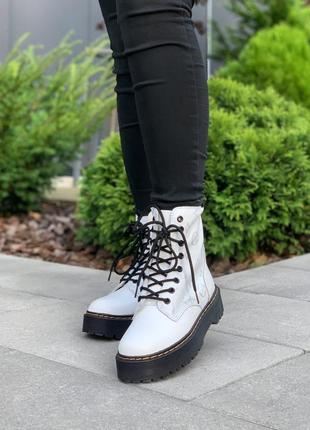 🔥ботинки женские кожа dr. martens x lv jadon white2 фото