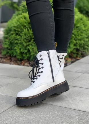 🔥ботинки женские кожа dr. martens x lv jadon white3 фото