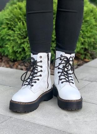 🔥ботинки женские кожа dr. martens x lv jadon white7 фото