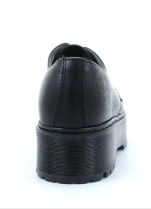 Туфлі черевики на платформі steel 101/als-cz3/b black leather platform plat stack knu стильний сталь4 фото