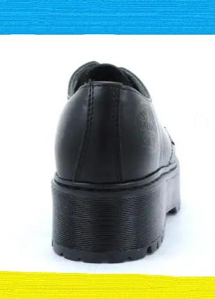 Туфлі черевики на платформі steel 101/als-cz3/b black leather platform plat stack knu стильний сталь7 фото
