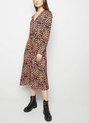 Плаття леопард принт new look 10/38 віскоза