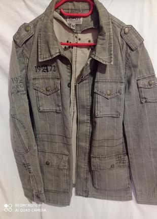 T24. хлопковая джинсовая idpdt оригинал куртка на металлическом замке с карманами кнопками хлопок5 фото