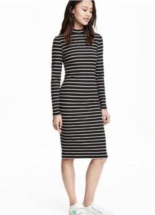 Осіння сукня міді в рубчік від h&m