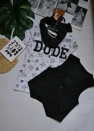 Набор футболка жилетка и шарф 3-4 года george