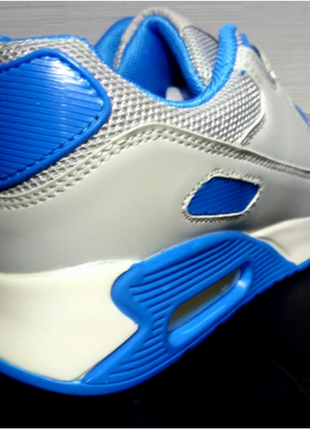 Серо-голубые дышащие кроссовки3 фото