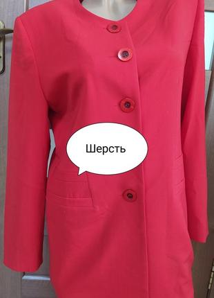 Знижка!alberto ferre фірмовий шерстяний подовжений червоний піджак, жакет жіночий кардіган1 фото