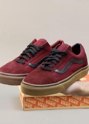 Vans old skool low bordo, кеды ванс мужские низкие, кеди ванс олд скул чоловічі