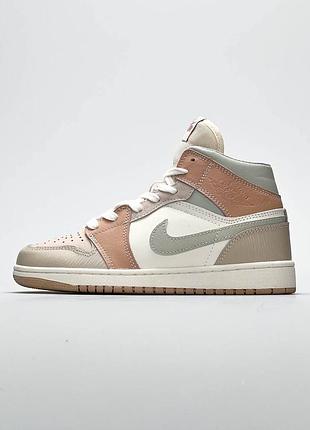 Женские кроссовки nike jordan 1 mid se powdery жіночі кросівки nike