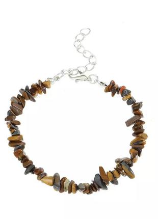 Браслет браслетик тигрове око натуральні камінці неправильної форми