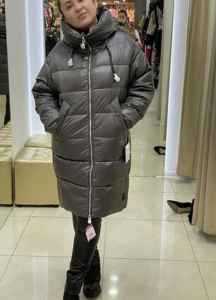 Теплий пуховик clasna 50 розмір