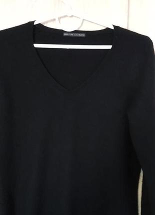 100% кашемір чорний мякенький пуловер тоненький светр розмір 44-462 фото