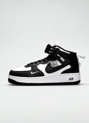 Женские кроссовки nike air force mid utility black white жіночі кросівки nike