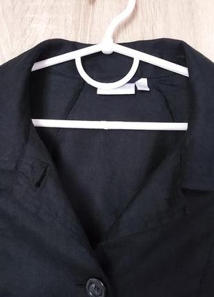 100% льон стильний чорний льняний піджак жакет пиджак розмір 44-462 фото