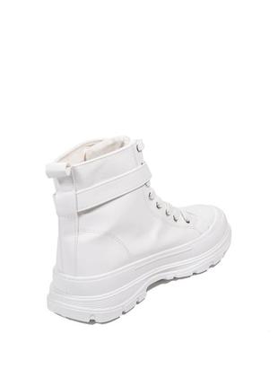 Белые высокие кеды на шнуровке ботинки кроссовки с кошельком с ремешком3 фото