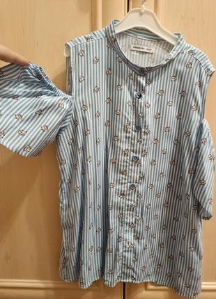 Літня блузка з котиками5 фото