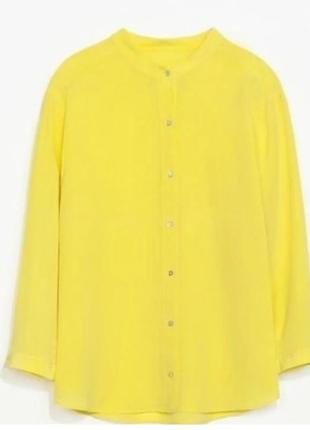 Шовкова блуза , горчичного кольору ввд zara8 фото