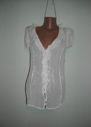 Блузка soon ,біла шифонова з вишивкою