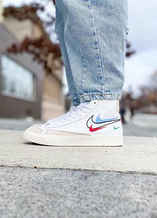 Чоловічі кросівки nike blazer mid 77 multi swoosh white team blue
мужские кроссовки найк