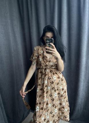 Shein сукня плаття у квіти у квітковий принт шейн міді довжини жіноче7 фото