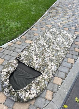 Спальник на флісі піксельний водонепроникний, спальний мішок для військових5 фото